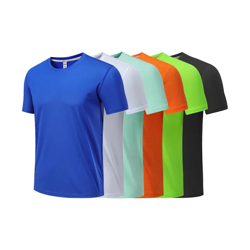 Polyester Fabric O-Neck Apparel Stock Outdoor Clothing 150g Quick Dry Sport Men T Shirt Breathable Short Sleeve Blank T Shirt