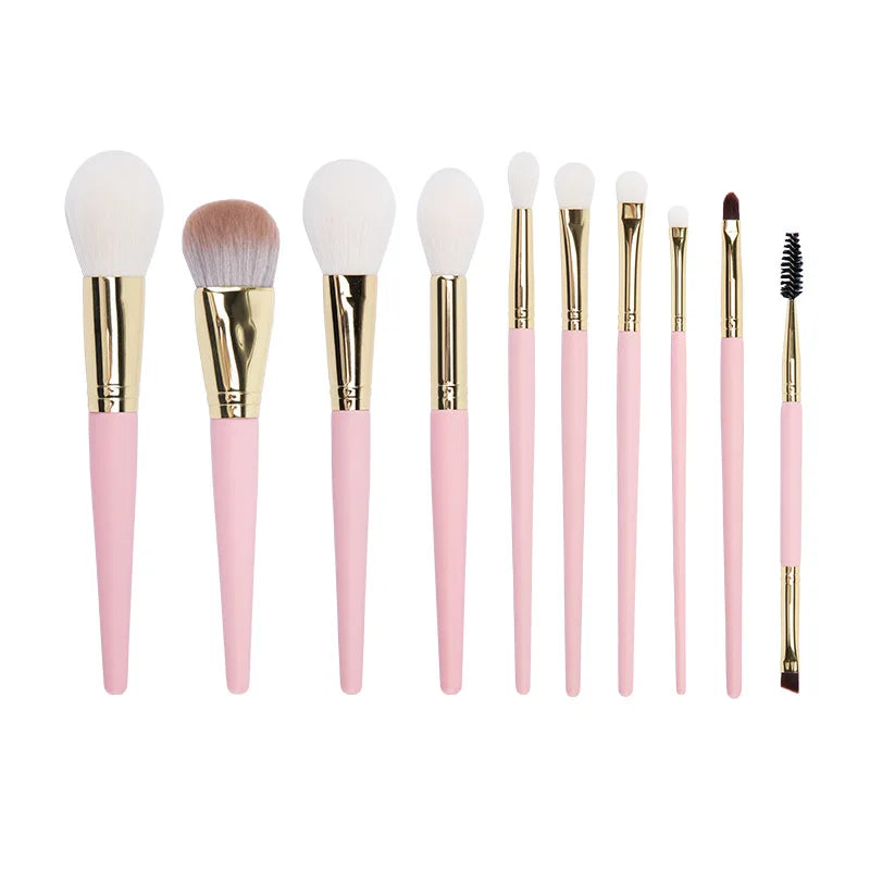 China Manufacture Best Quality 10 Pieces Natural Goat Hair Professional  Makeup Brush Set