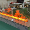 European Style Modern 3D Steam Fireplace 9-Color Flame WiFi Remote Control Steel Insert for Indoor Use Hotels Villas Living