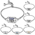 Essential Oil Diffuser Adjustable Stainless Steel Box Chain Wrist Bracelet Round Women Locket Aromatherapy Pendant Bracelet