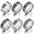 DAIHE Rock Punk 8MM Stainless Steel Mens Jesus Cross Rings Jewelry