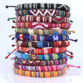 SC Bohemian Colorful Boy Girl Surfer Bracelets Fashion Nepal Cotton Cord Handmade Irregular Pattern Friendship Bracelet Men
