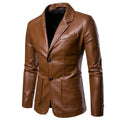 Custom Men Fashion Casual Blank PU Leather Jacket Vintage High Street Oversized Faux Leather Motorcycle Jackets