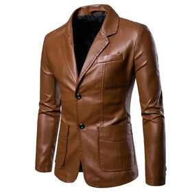 Custom Men Fashion Casual Blank PU Leather Jacket Vintage High Street Oversized Faux Leather Motorcycle Jackets