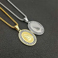 European and American Religious Cross-border Christian Virgin Mary Prayer Catholic Retro Women's Pendant Necklace with Stone