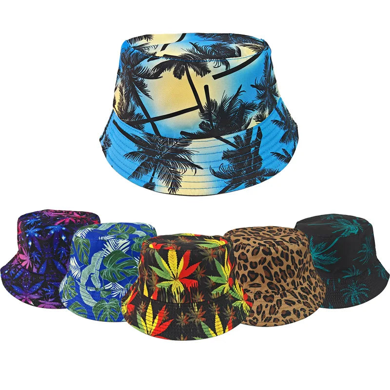 Versatile Reversible Sun Hat Double Sided Print for Outdoor Travel Lightweight Bucket Hat Fashionable Unisex Cap