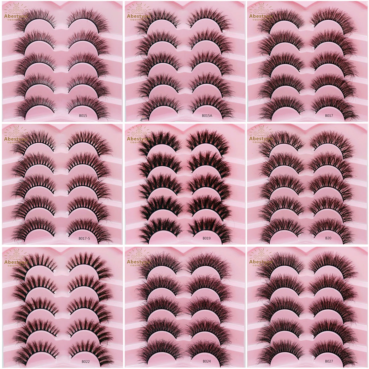Abestyou 5pairs Fluffy Eyelashes Vendor 6d Faux Mink Lashes Natural Cut Thin D Curl Spikes Eyelash with Private Custom Packaging