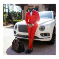 Tailored Red Mens Suits Double Breasted Groom Gentlemen Formal Tuxedo Dinner Wedding Suit Blazer 2 Pieces Sets (Jacket+Pants)