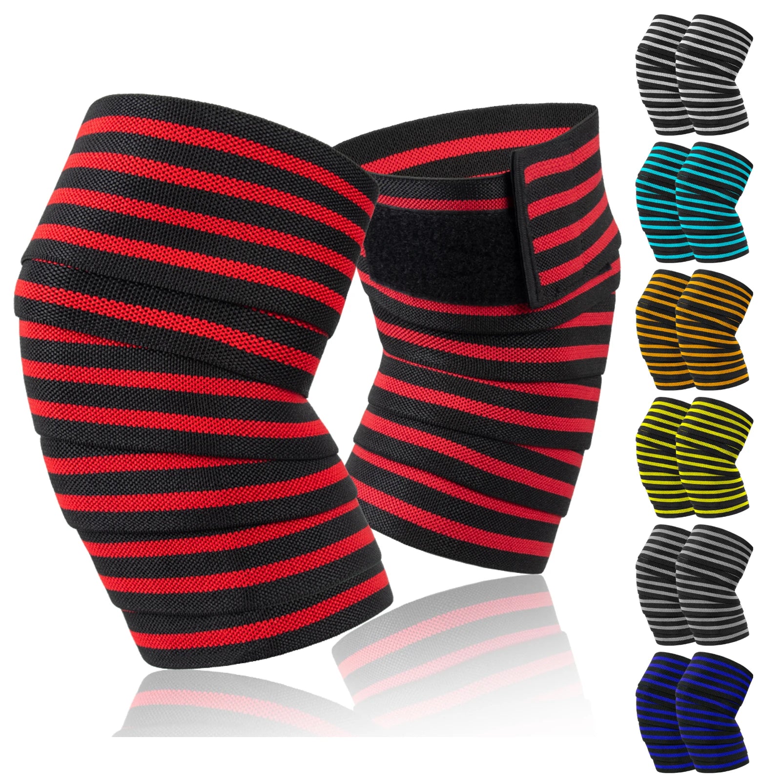 LADYGLOW 200*8CM Knee Wraps Fitness Weight Lifting Sports Knee Bandages Squats Training Equipment Accessories for Gym