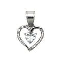 Valentine's Day Stainless Steel Heart Zircone Pendant Necklace for Women