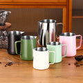 12oz 350ml Home Barista Coffee Tea Sets 304 Stainless Steel Milk Frothing Pitcher Jug Latte Cup for Milk Foaming
