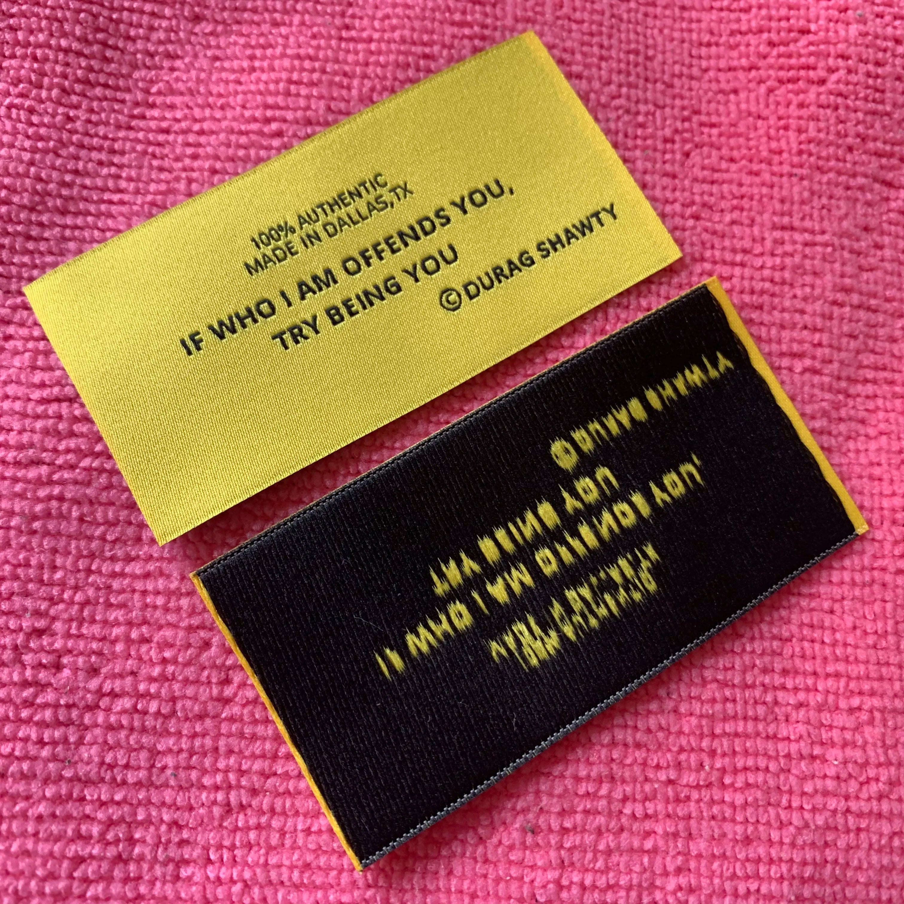 Straight Cut High Definition Fabric Washing Care Woven Labelneat Edge Soft Sewing Woven Patch