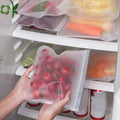 OKSILICONE High Quality 3 Piece Reusable Food Storage Bag Leakproof BPA Free Zipper Bag Freezer Vegetable Meat Milk Snack Bags