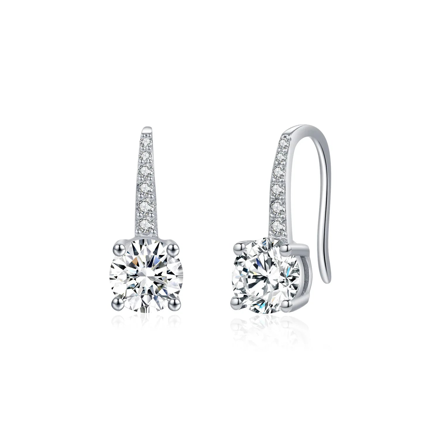 Fashion Engagement Wedding Jewelry Diamond Earrings 925 Sterling Silver VVS1 Clarity D Color Moissanite Hook Earrings for Women