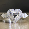 CAOSHI Lovely Jewelry Beautiful Heart Gemstone Zircon Refined Anillos Woman Lady Heart Timeless Silver Rings Girls Sweet