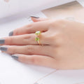 Engagement Rings for Women Fine Jewelry Wholesale Silver 925 Sterling Silver Natural Peridot Gemstone Solid Gold Plated Trendy