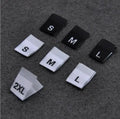 1.2X3.5cm Clothing Shirt Black White Middle  Center Fold Woven Clothing Size Label Size Tags