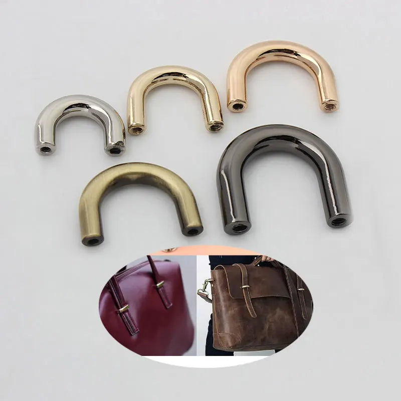 Rose Gold Silver Dack Metal Strap Connector Hanger Webbing Arch Bridge D Ring Hook Buckle for Bags Hardware Luggage With  Screw