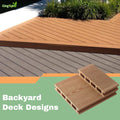 Modern DIY Backyard Deck Design Roof Easy-to-Install Composite Plastic Lumber Beautiful Wood Grain Finish Anti-Slip Outdoor