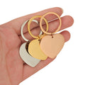Mirror Polished Stainless Steel Keychain Sweet Heart Silver Blank Keychain for Car Key Pendant for Women Man Jewelry Friend Gift