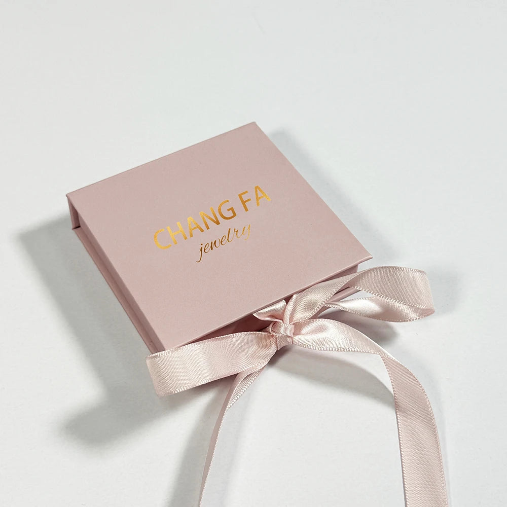 High Quality CF Brand Rigid Bangle Pink Cardboard Packaging Magnetic Jewelry Box
