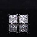 Starsgem Hot Sale Princess Cut Moissanite Vvs Diamond Stud 925 Silver Moissanite Earrings