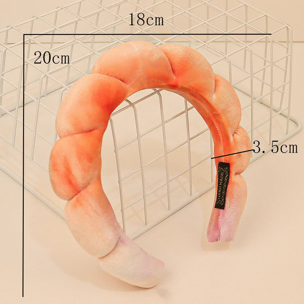 Fried Dough Twists Sponge Hair Band Girls' Advanced Towel Cloth Face Wash High Cranial Top Hot Style Headband Set MegaBDM