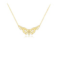 Hot Selling Fine Jewelry 925 Sterling Silver 18K Gold Plated Simple Bow Necklace for Women