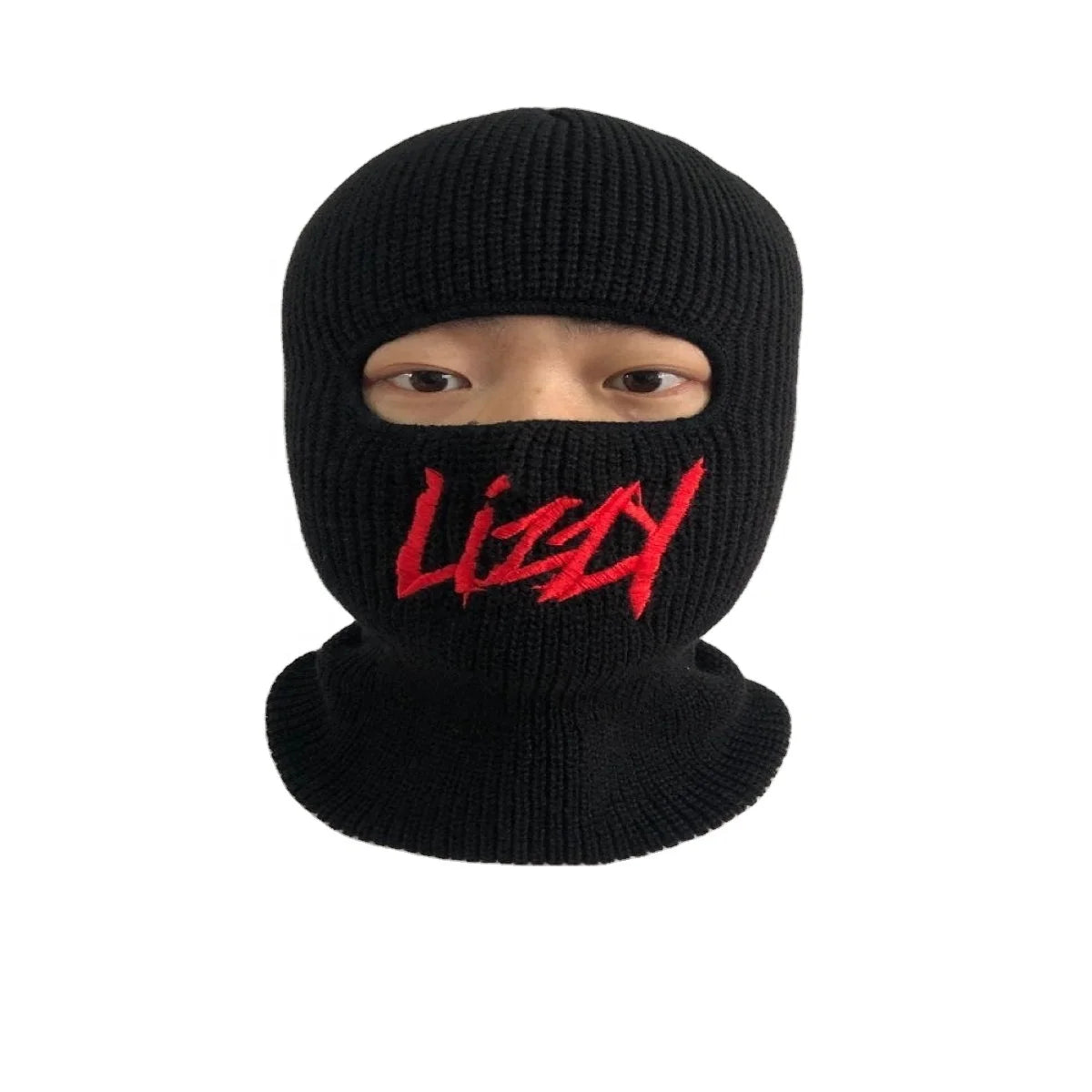 Wholesale  Winter  Knit Face Cover Men Acrylic Knitted 1 Hole Ski Mask  Knit Balaclava With Custom Logo