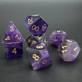 Crystal Clear Luxury Bulk Polyhedral Natural Stone Dice Purple Gemstone Dice for DND TRPG