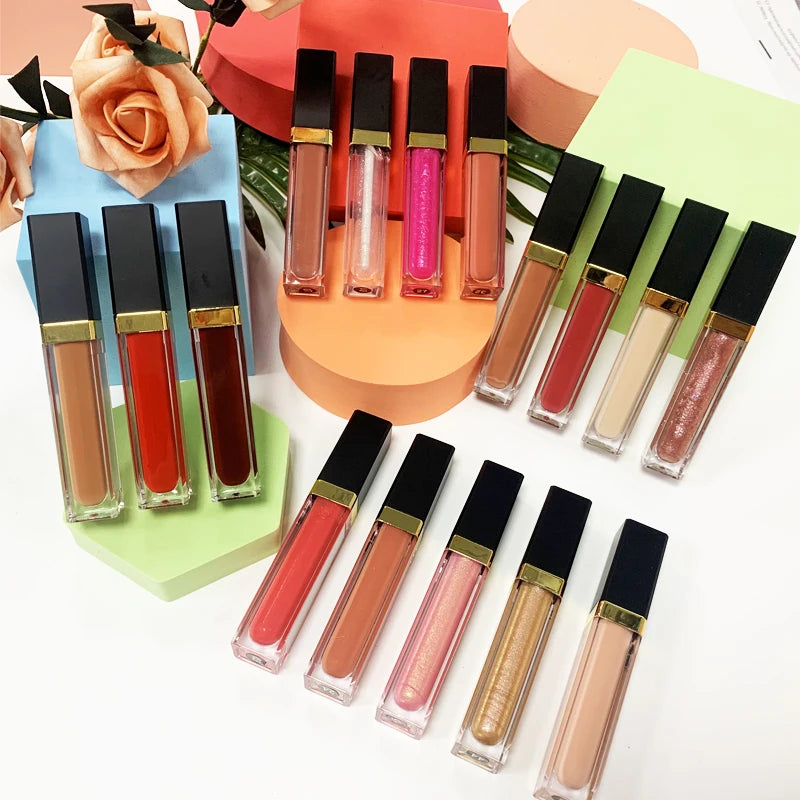 Wholesale Custom Private Label High Pigment Natural Plumping Lip Gloss Tube and Packaging Box Vegan Lipgloss
