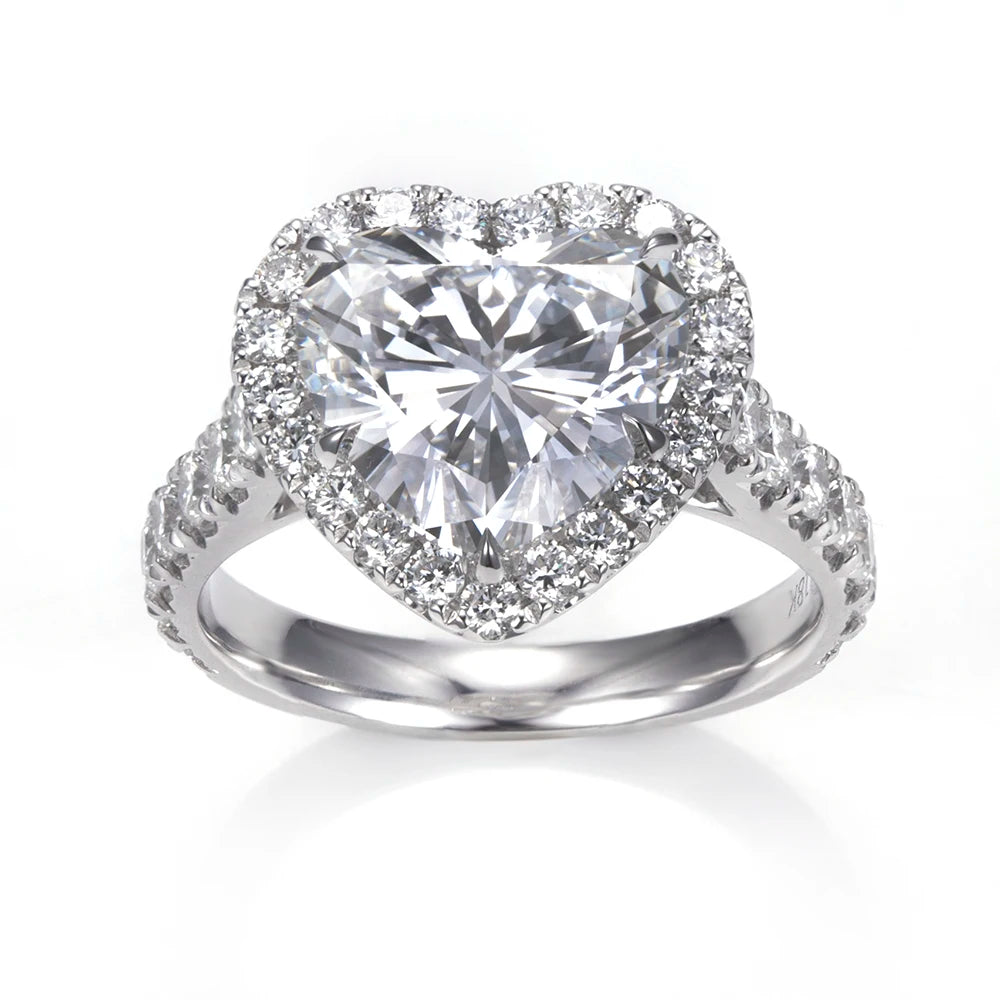 MSR-1583 18K  Customized Heart Shape  D VVS2 CVD 3.5CT  Lab Grown Diamond Eternity Ring
