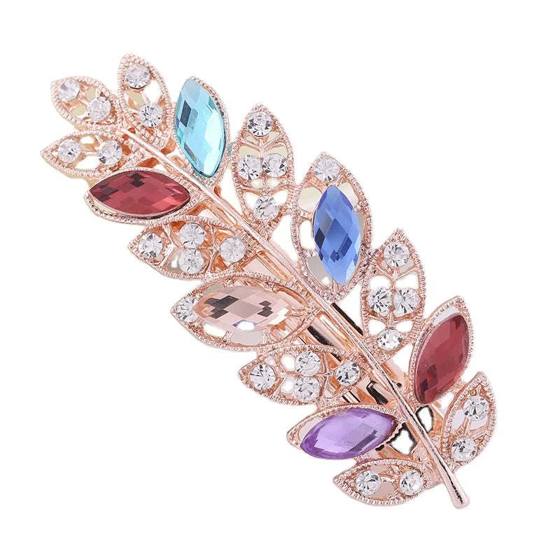 Korean Version of Crystal Set Diamond Spring Ponytail Hair Clip Wholesale Horizontal Clip