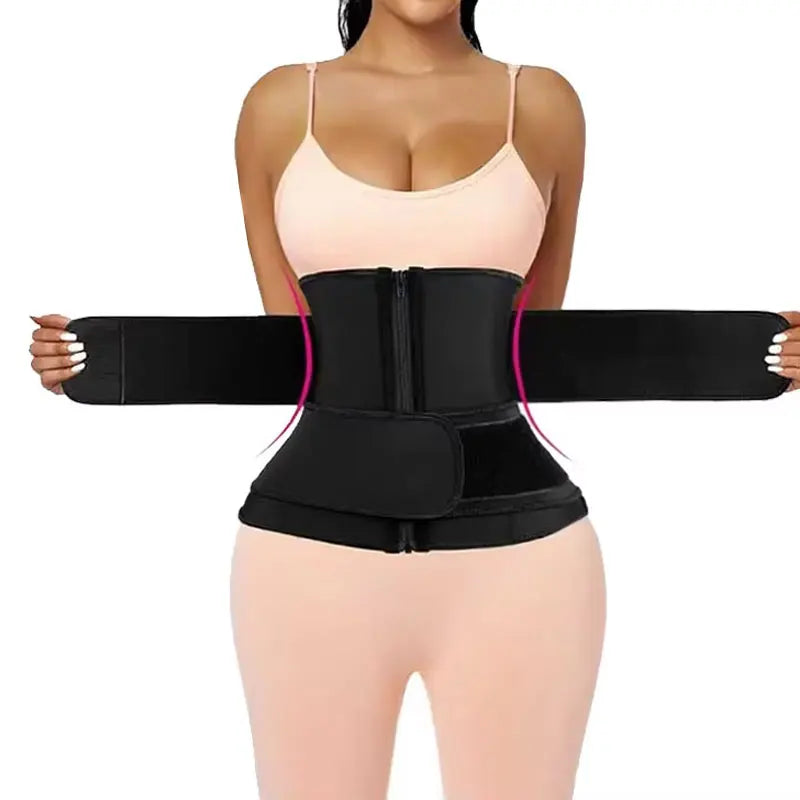 Wholesale Best Double Belts Private Label Custom Logo Latex Waist Trainer Slimming Belt Corset Steel Boned Waist Trainer