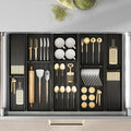 Drawer Organizer Expandable Utensil Tray Kitchen Flatware Cutlery Holder Adjustable  Metal Storage Box for Spoons Forks Knives