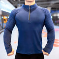 1/4 Zipper Long Sleeve T Shirt Men Sportswear Custom Logo Fitness Athletic Shirt Men Training Shirts