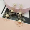 Latest Brand Designer Popular Elegant Alloy Drop Dangle Earrings Fashion Long Pendant Flower Earrings Ladies Wedding Jewelry