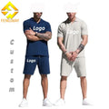 Fengway Custom Casual Breathable Solid Short Sleeve T-Shirt 2-Piece Summer Men's Jogger Outfits