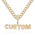 DEYIN 925 Silver Brass Hot Sale Custom Letter Necklace Pendant Zircon Moissanite Personalized Letter Hiphop 18k Plated Jewelry