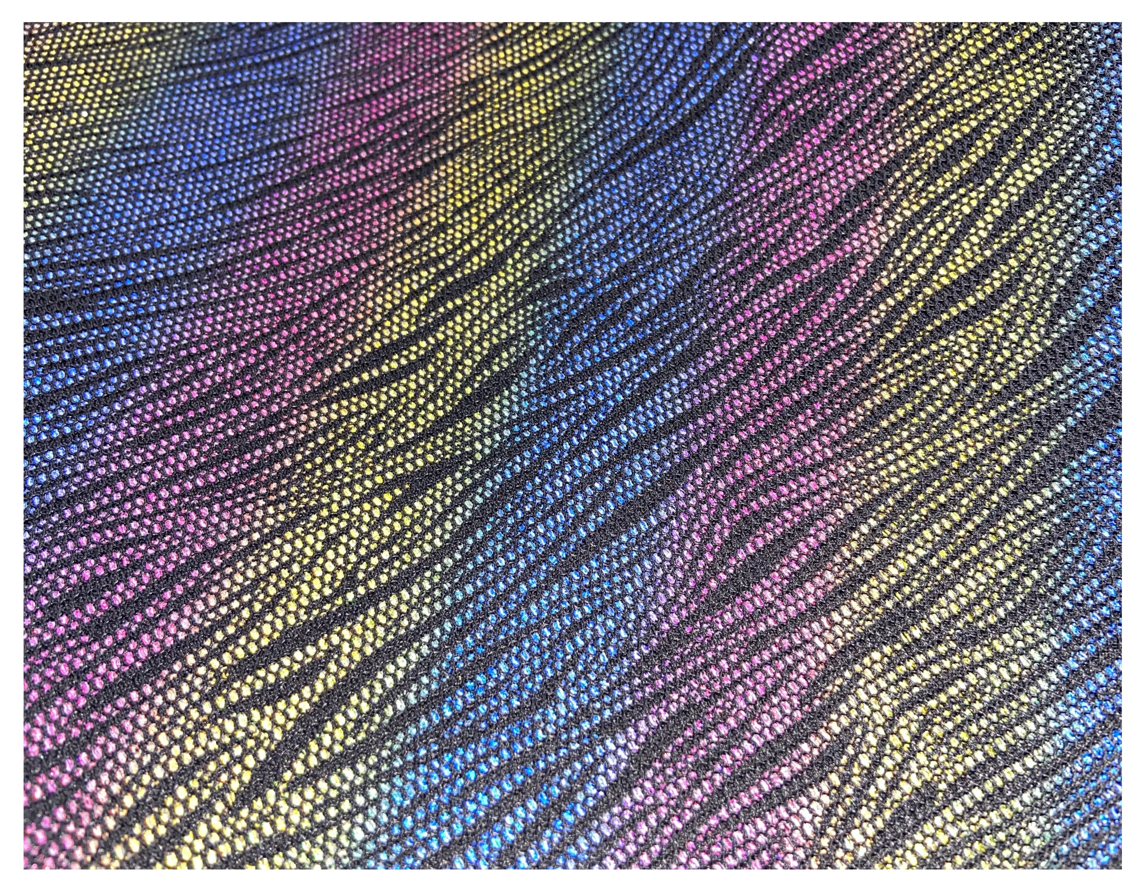 Color Reflective Knitted Tricot 350gsm 100% Polyester Composite Fabric for Shoes & Bags Girls
