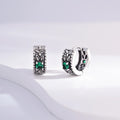 Wholesale Earrings Jewelry Thai Silver Cubic Zirconia Round Retro Vintage Huggie 925 Sterling Silver Fine Jewelry Earrings