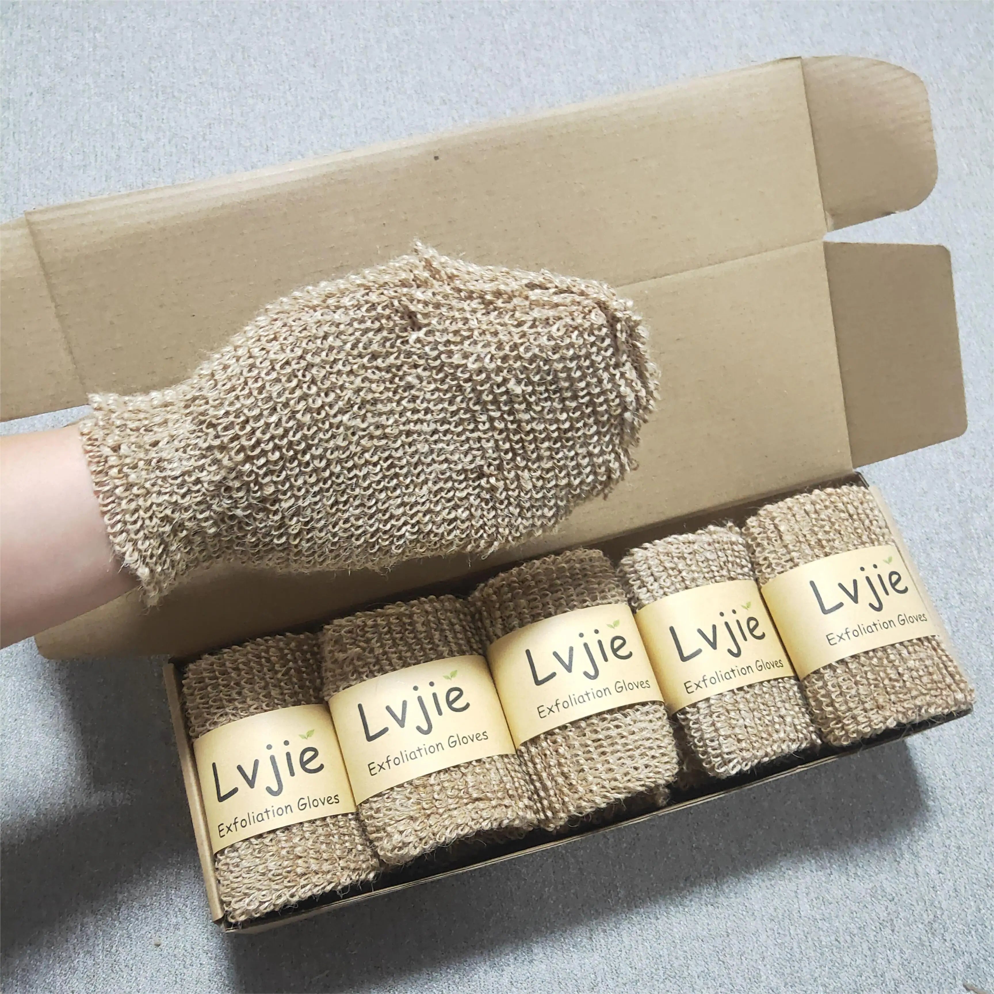 Eco-friendly Jute Exfoliating Body Glove Bath Mitt with Customized Packing & Logo-Comfortable Dead Skin Rubbing Soap Scrubber