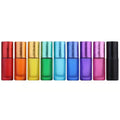 In Stock5ml 10ml Matte rainbow pink Black Glass Roll on Bottle With Brushed Cap for Essential Oil Perfume