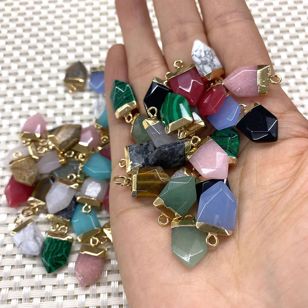 Natural Stone Necklace Green Aventurine Howlite Rose Quartz Tiger Eye Labradorite Onyx Picture Jasper Natural Stone Accessories