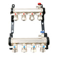 Under Floor Heating Systems PEX Pipe Radiant Stainless Steel Water Manifold With Flow Meter and Union