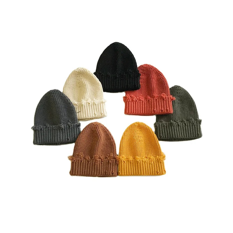 Wholesale Winter Hat Custom logo Kids Adult Personality Fashion Knitted Warm Hat Winter Stylish Trend Dome Winter Hat