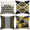 Modern Minimalist Yellow Linen Print Pillow Cover Comfortable Decorative Cushion Case for Home Office for Hotel Use New Year's