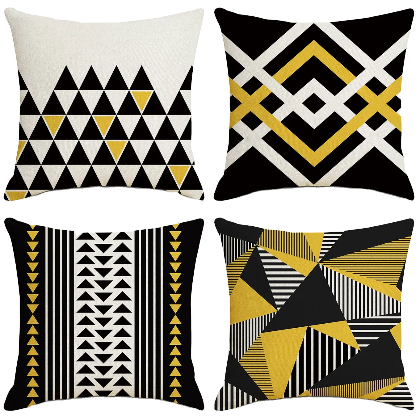 Modern Minimalist Yellow Linen Print Pillow Cover Comfortable Decorative Cushion Case for Home Office for Hotel Use New Year's