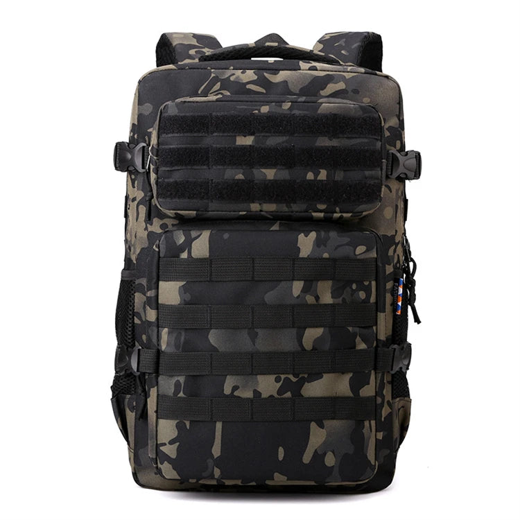 Hot 45L Outdoor Tactical Backpack Watertight Ripstop Nylon in Black Vintage Style Zipper Closure USB Access Polyester Lining
