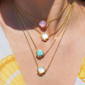 New Arrival Gold Plated Shell Aventurine Jade Conch Necklace for Women